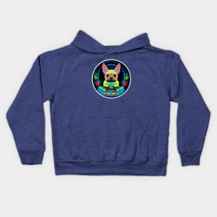 French Bulldog Moon Spaceship Kids Hoodie